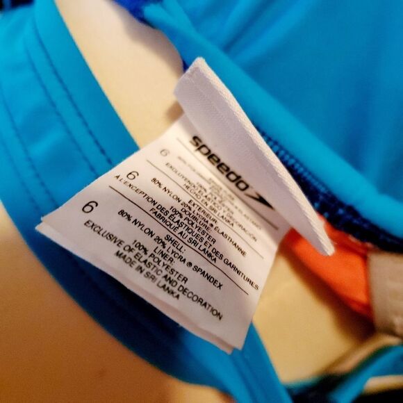 Speedo Blue One Piece Swimsuit Size 6 - Picture 12 of 12